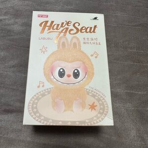 POP MART Have A Seat Labubu Plush Box - Peach/Light Brown